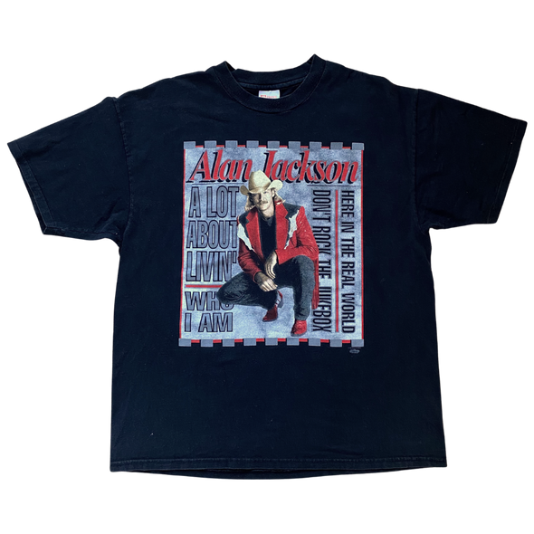 Alan Jackson 1995 Grey/Red Graphic Tee Size XL