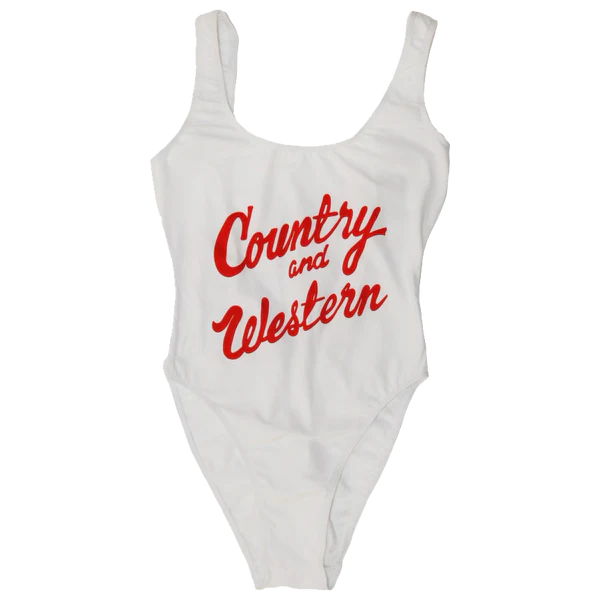 Country & Western White Bodysuit