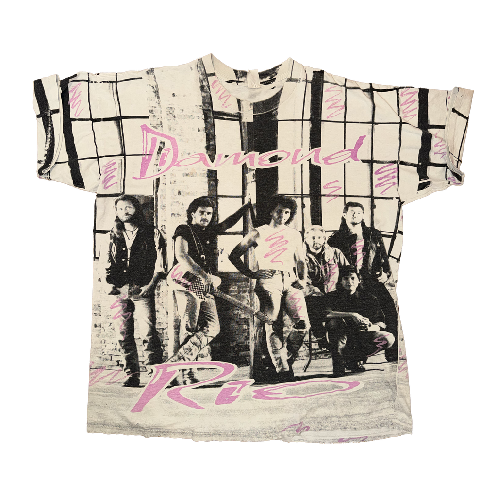 Diamond Rio All Over Print Pink Black Vintage White Size XXL