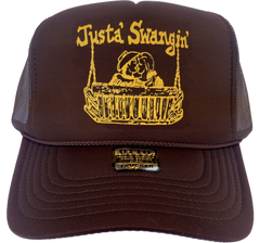 Justa Swangin' Brown Mustard Foam Trucker Cap