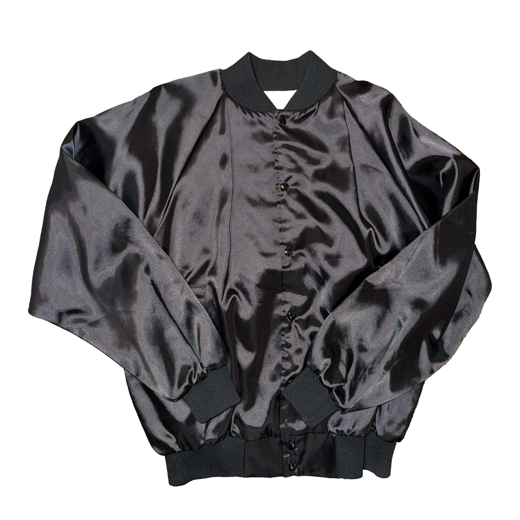 George Jones & The Jones Boys Black Satin Jacket Embroidered Size L