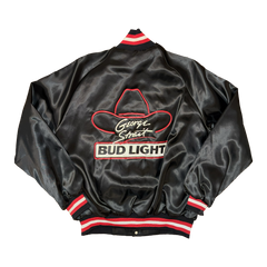 George Strait Rare Black Satin Jacket Bud Light Size L