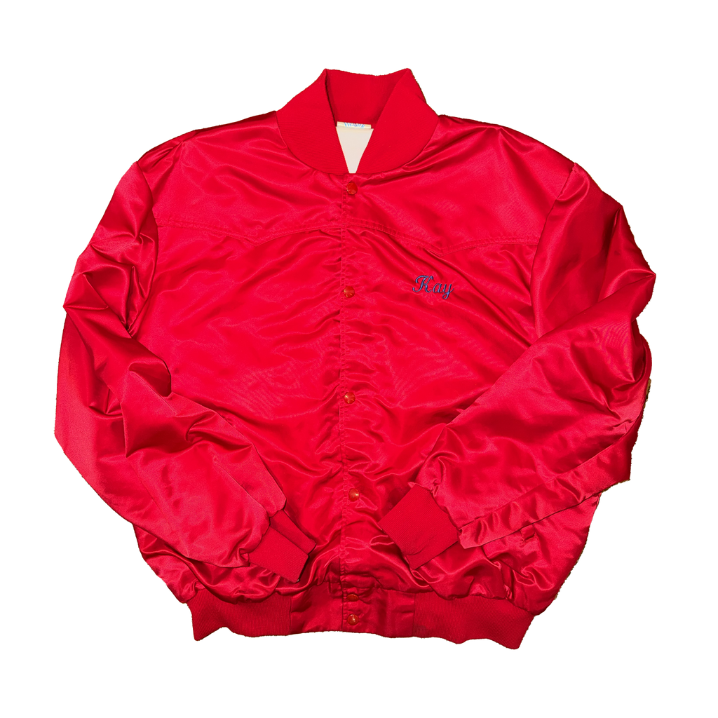 George Strait Rare Red Satin Jacket Logo Embroidered Size XL