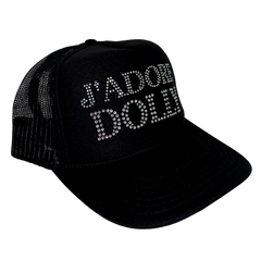 J'ADORE DOLLY RHINESTONE TRUCKER CAP