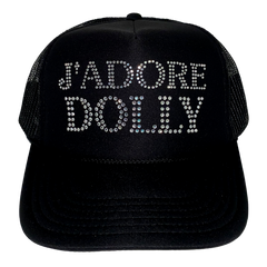 J'ADORE DOLLY RHINESTONE TRUCKER CAP